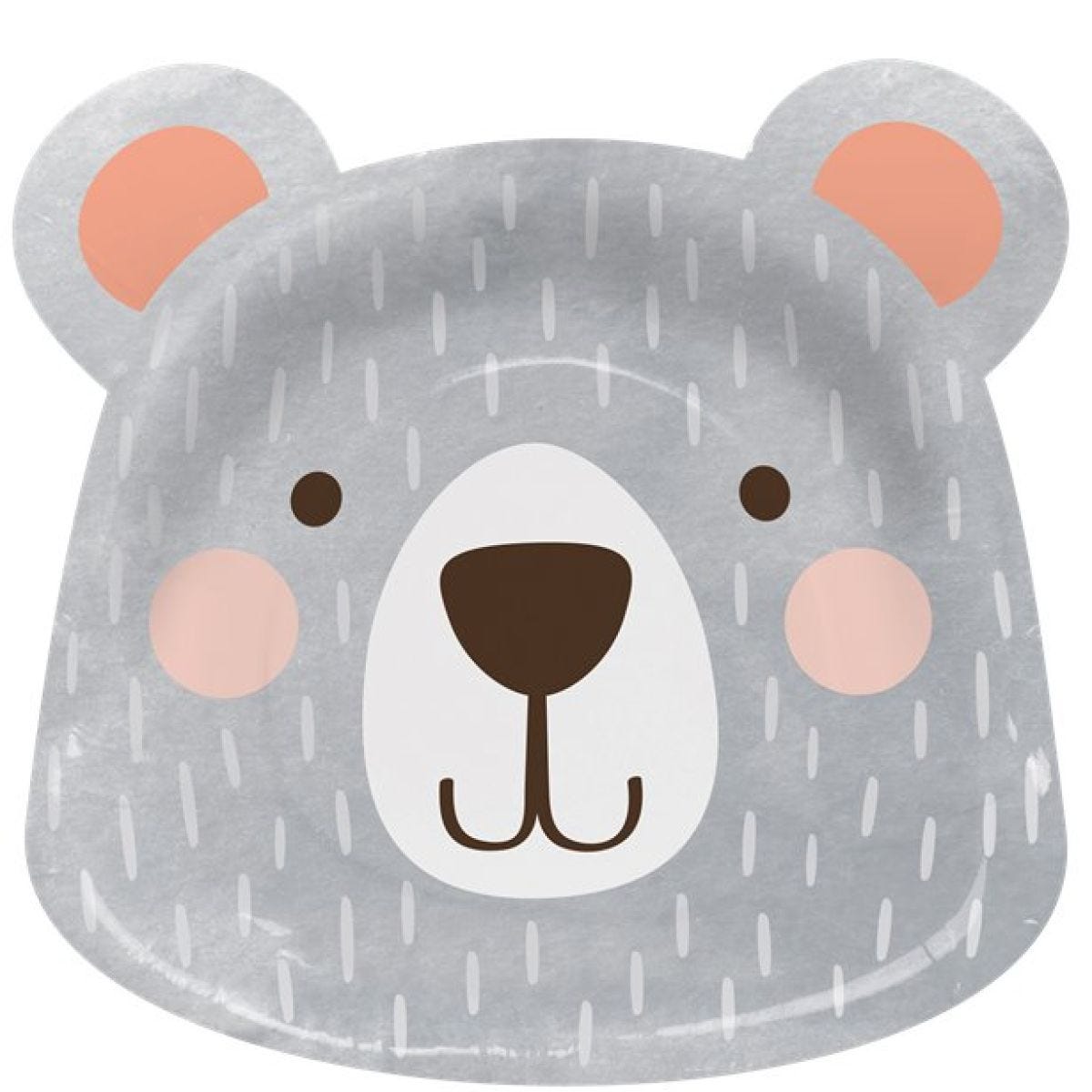 Birthday Bear Shaped Paper Plates - 23cm