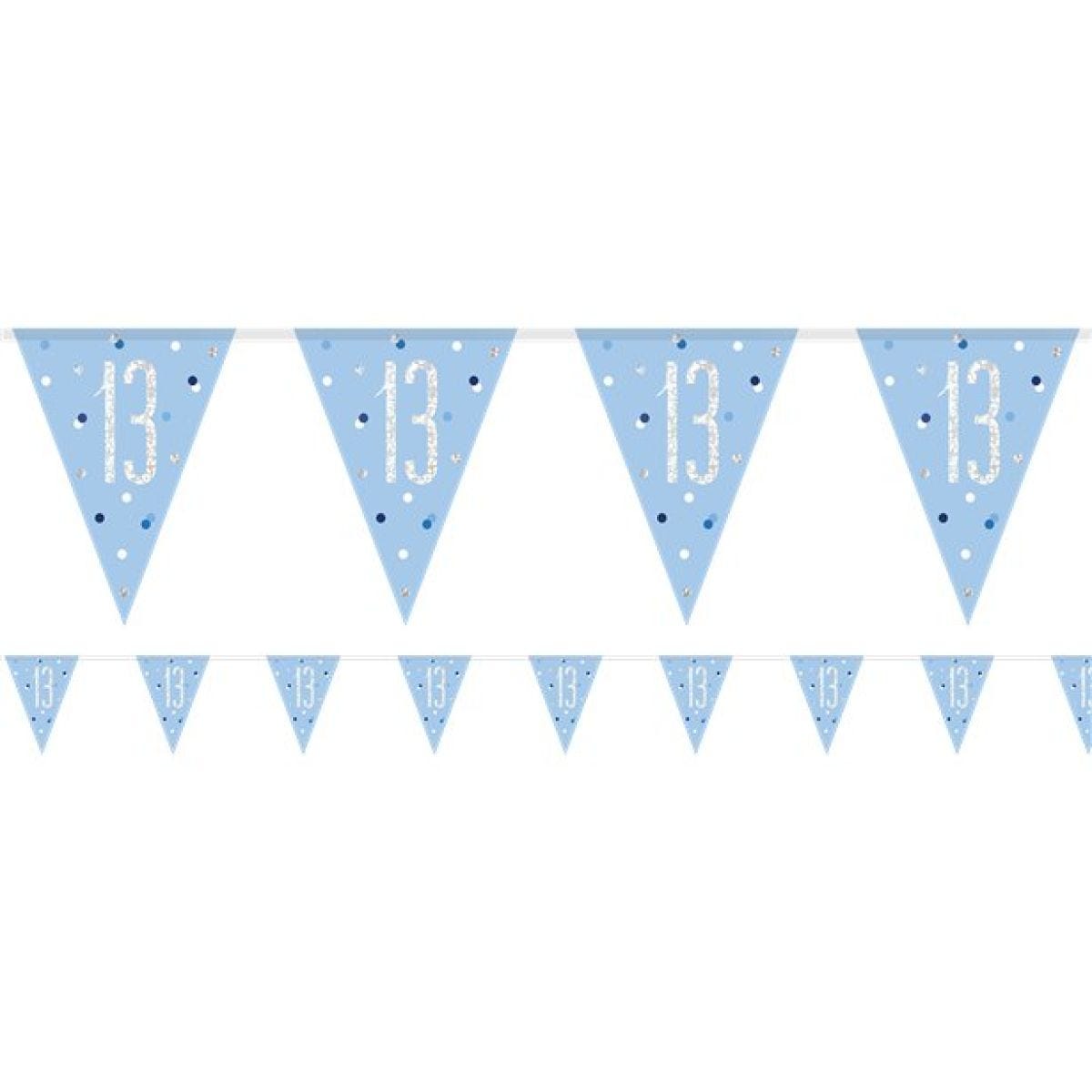 Blue Number 13 Plastic Bunting - 2.75m