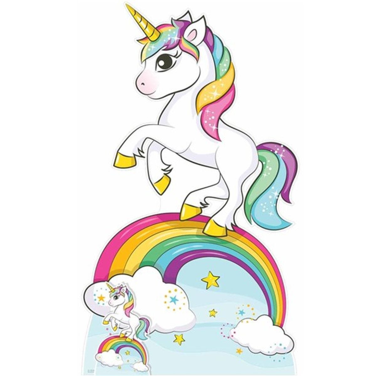 Giant Rainbow Unicorn Cardboard Cutout - 163cm x 95cm