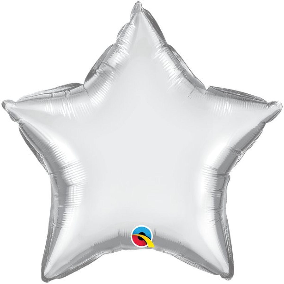 Silver Chrome Star Balloon - 20" Foil - Unpackaged