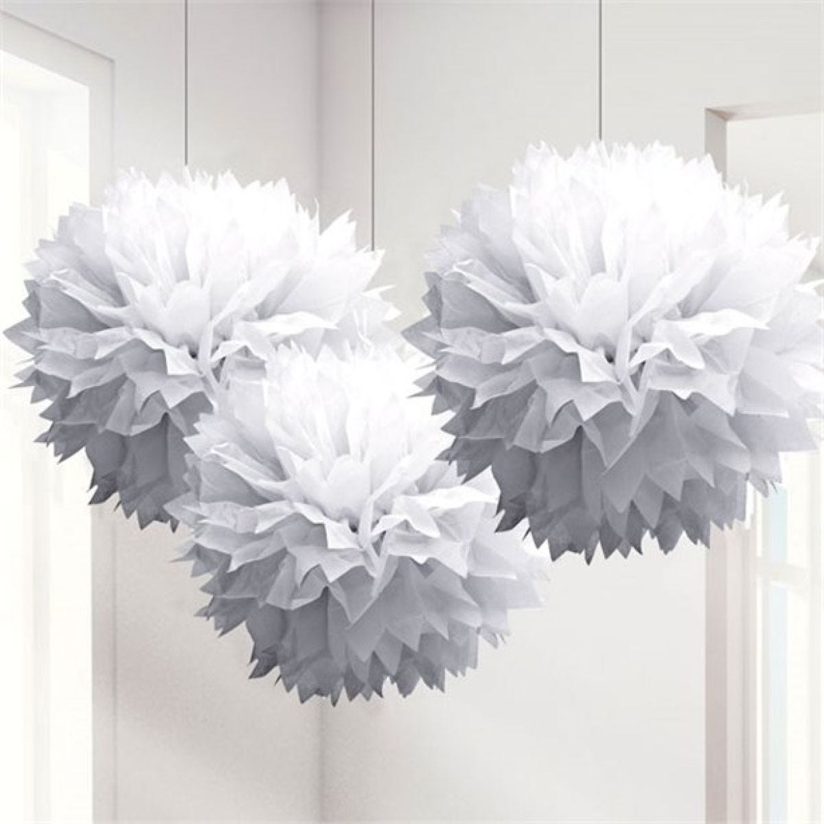 White Pom Pom Decorations - 40cm