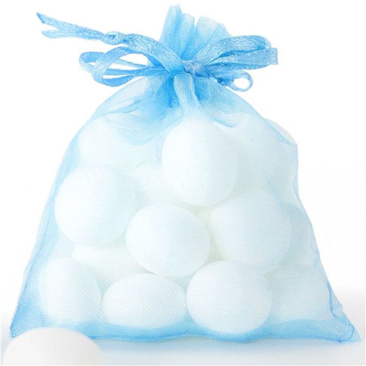 Light Blue Organza Bags - 10cm x 7cm