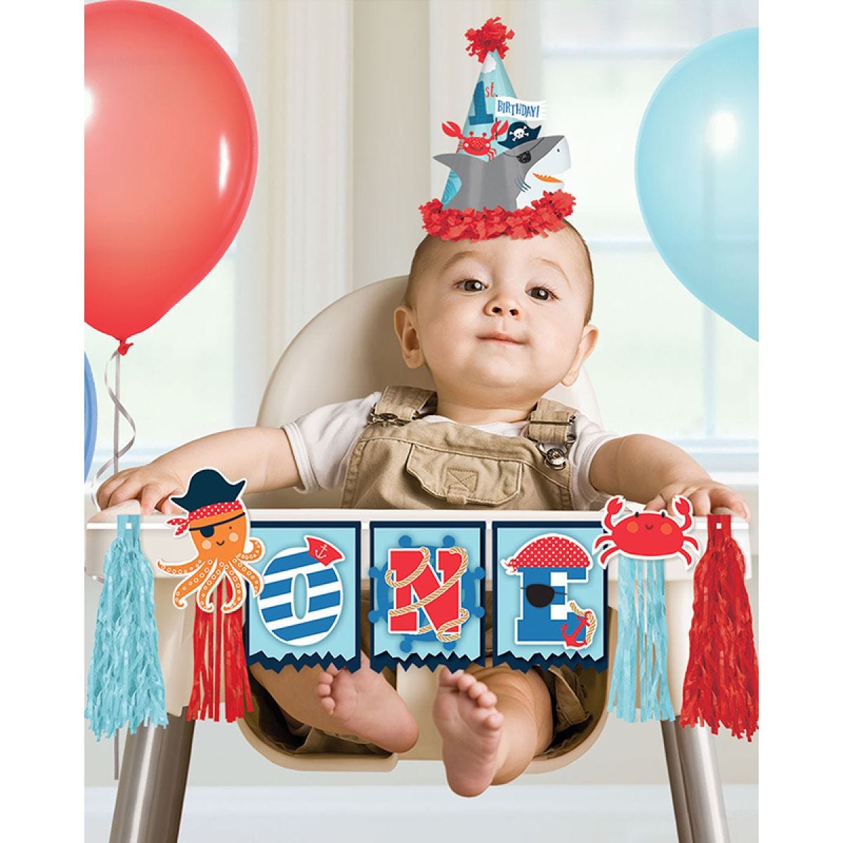 Ahoy Birthday High Chair Banner