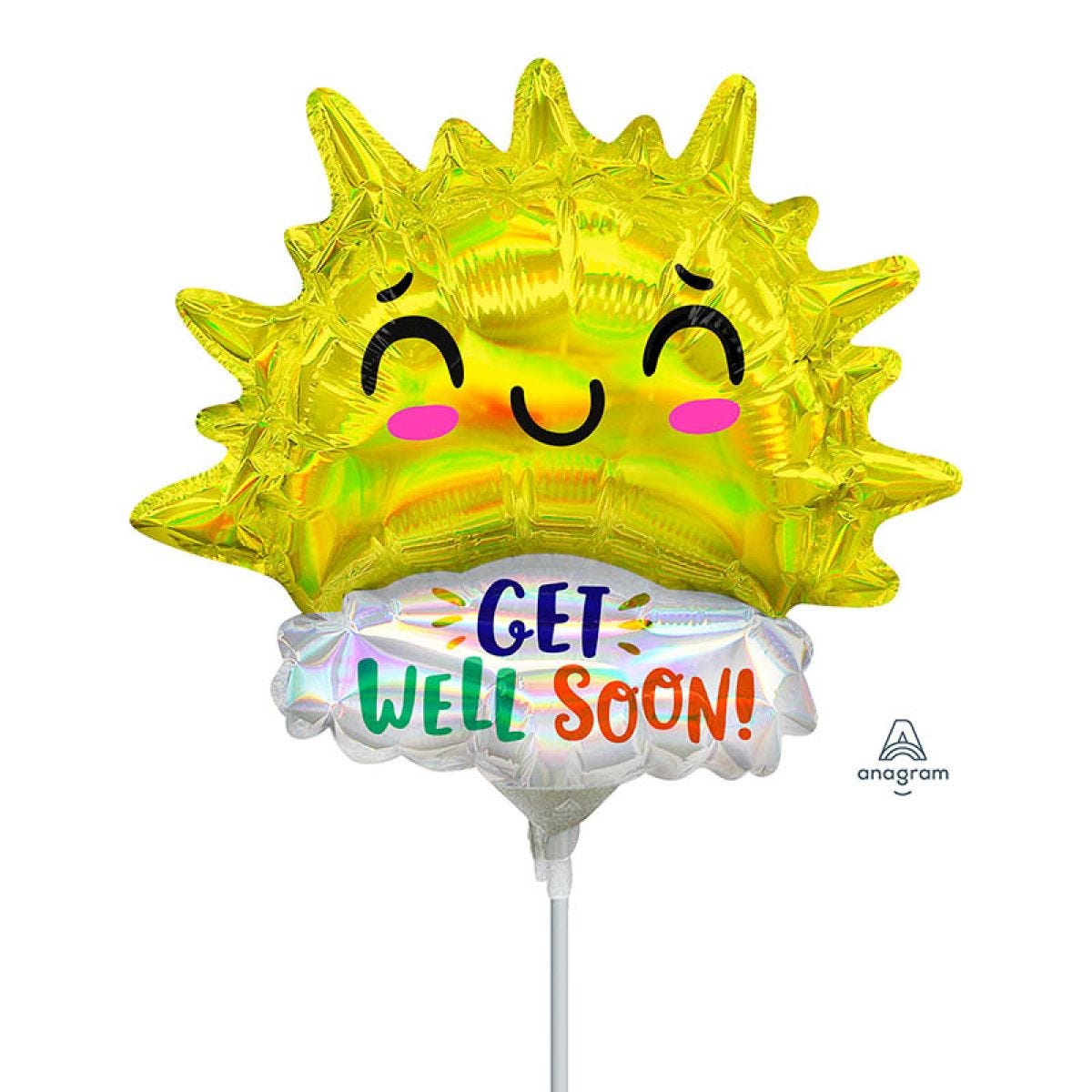 Iridescent Get Well Soon Sun Mini Air-fill (Uninflated)