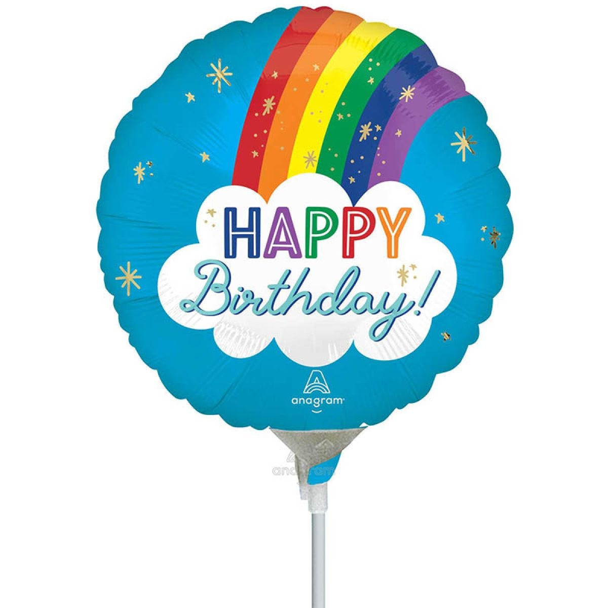 Satin Happy Birthday Rainbow Mini Air-fill (Uninflated)