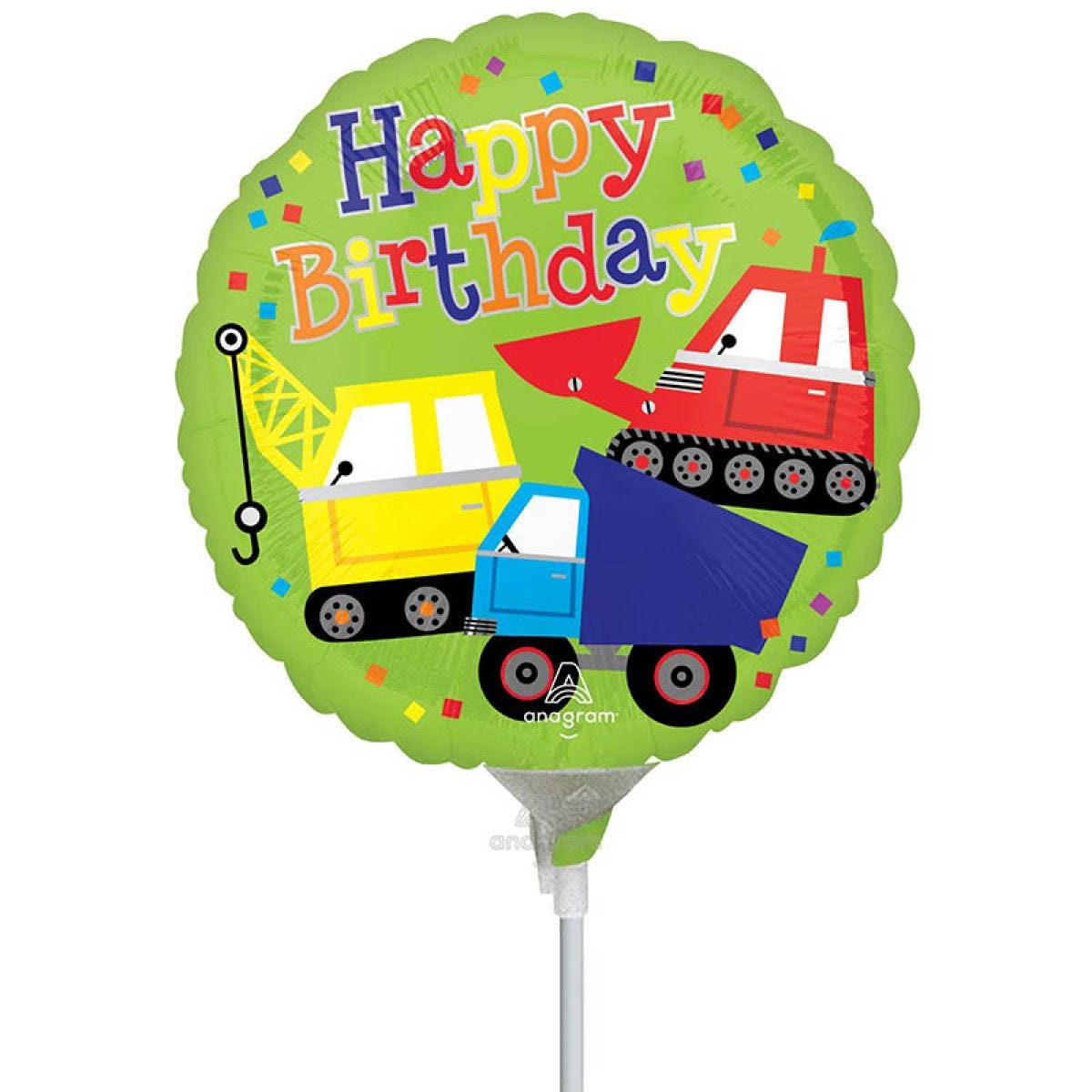 Happy Birthday Trucks Mini Air-fill (Uninflated)