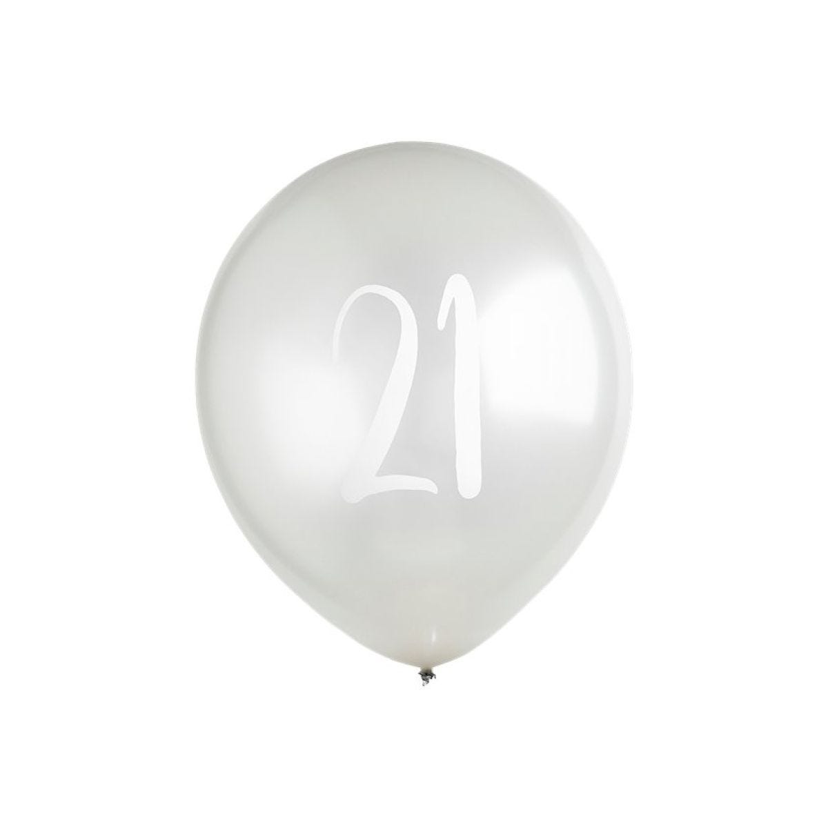Silver 21st Milestone Balloons - 12" Latex