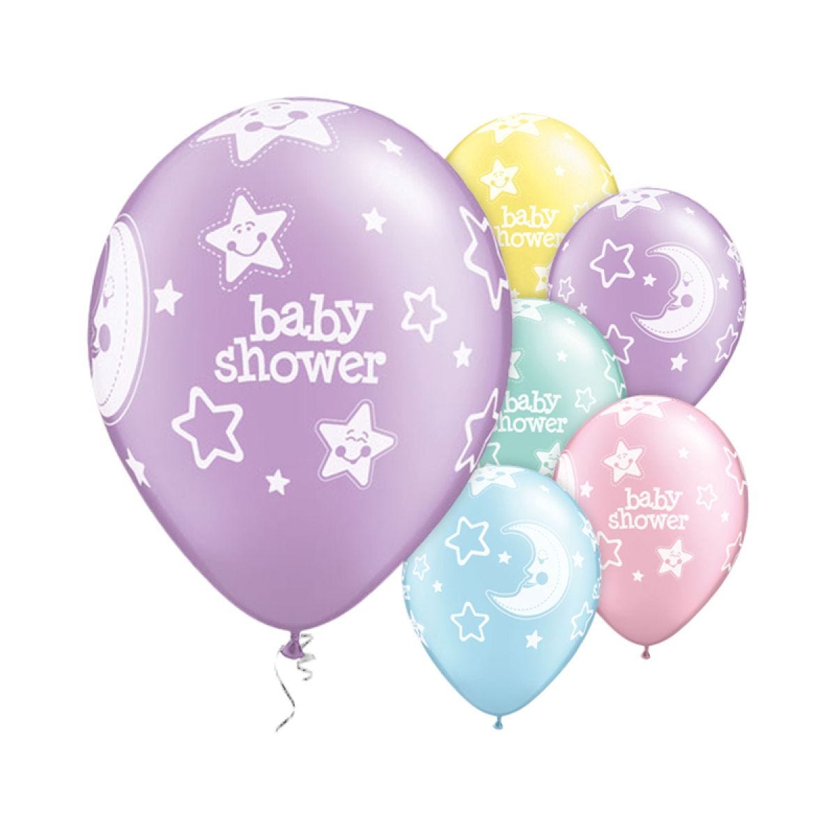 Moon & Stars Baby Shower Balloons - 11" Latex (25pk)