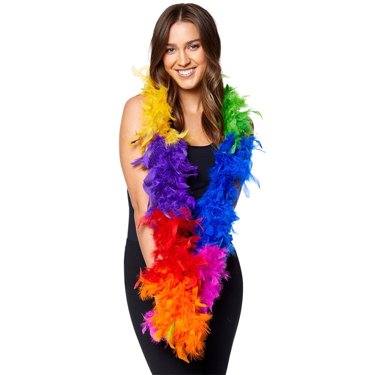 Deluxe Rainbow Feather Boa