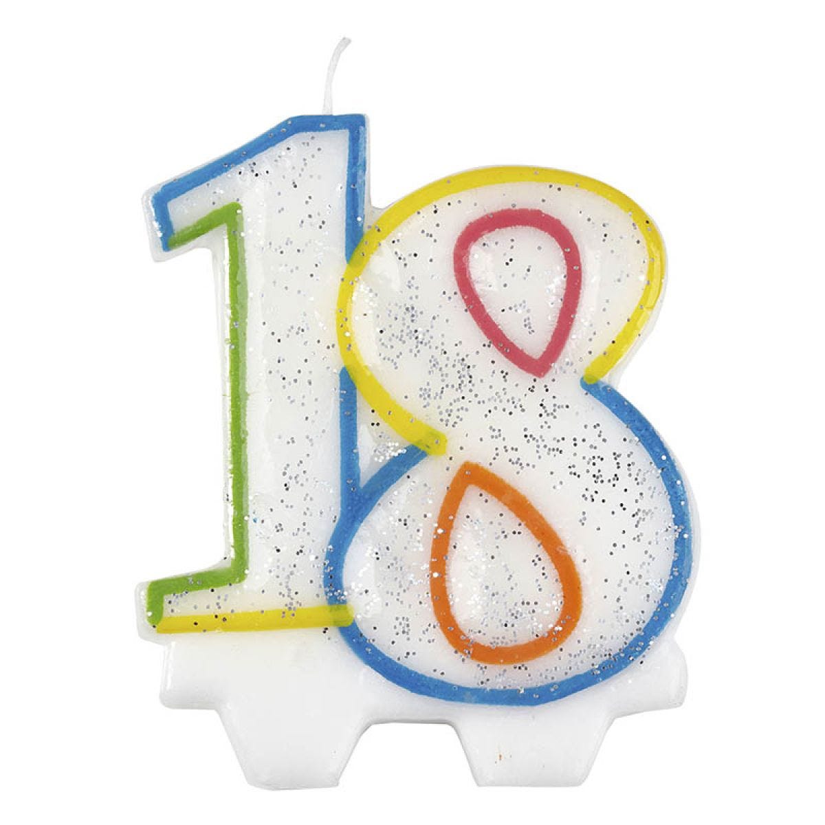 18th Birthday Multicolour Candle - 7.5cm