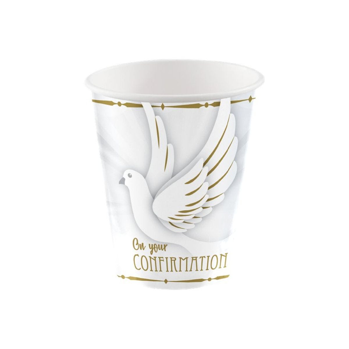 Confirmation Dove Paper Cups - 266ml (8pk)