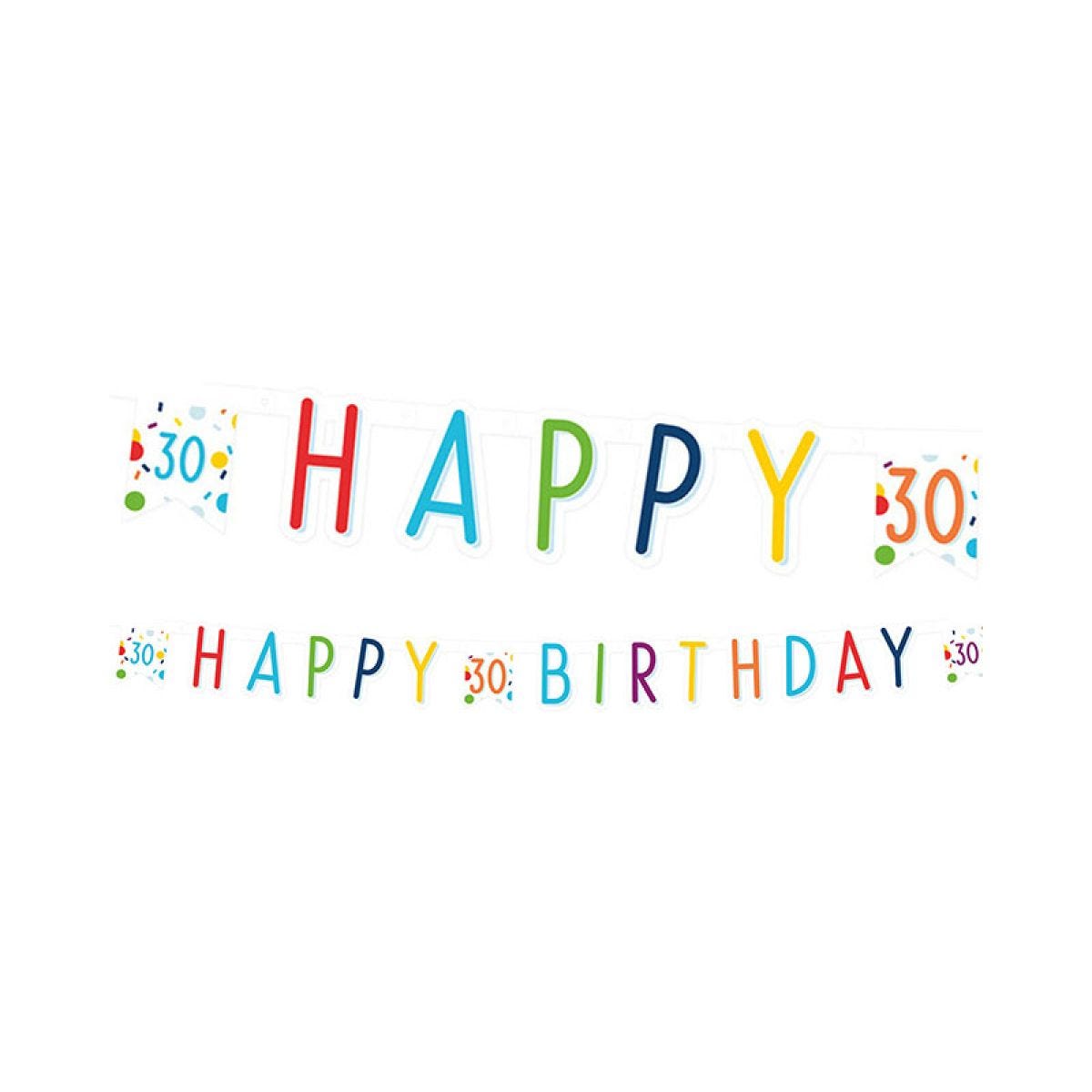 Confetti Birthday Age 30 Letter Banner - 1.8m