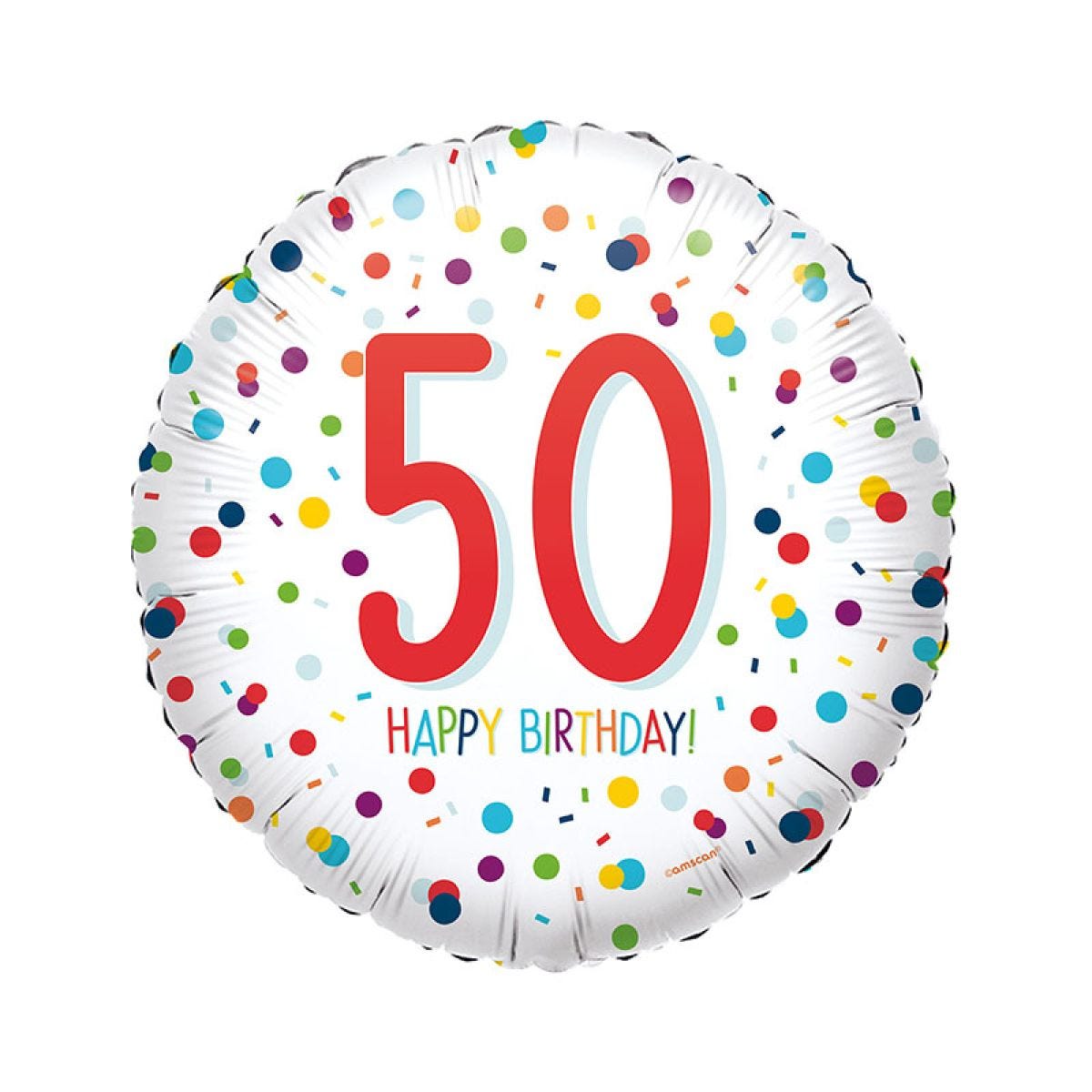 Confetti Birthday Age 50 Balloon - 18" Foil