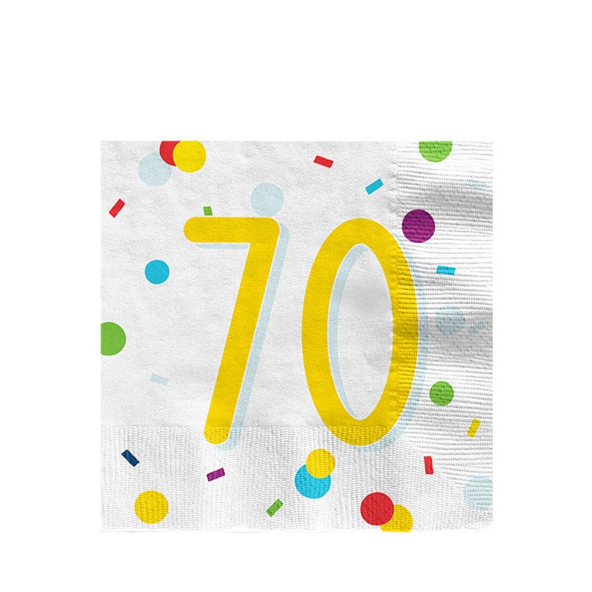 Confetti Birthday Age 70 Napkins - 33cm (20pk)