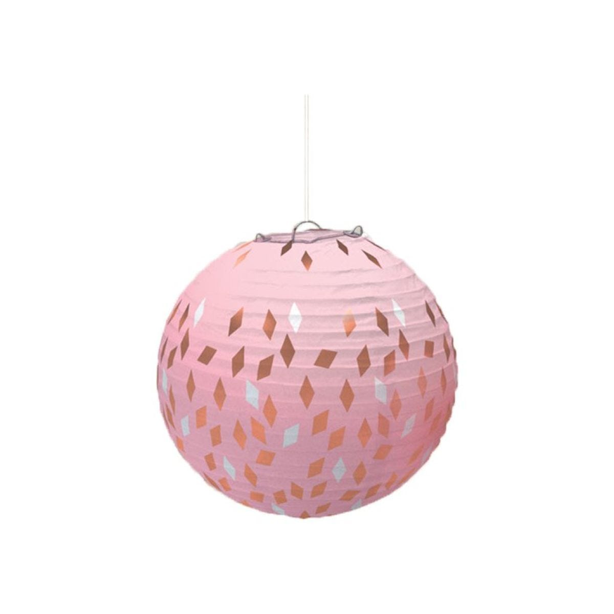 Rose Gold Blush Paper Lantern Decorations - 24cm