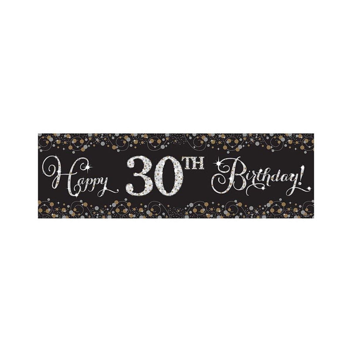 Gold Add an Age Happy Bday Banner - 1.6m x 0.5m