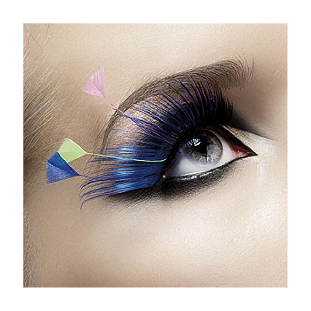 Blue Feather Eyelashes