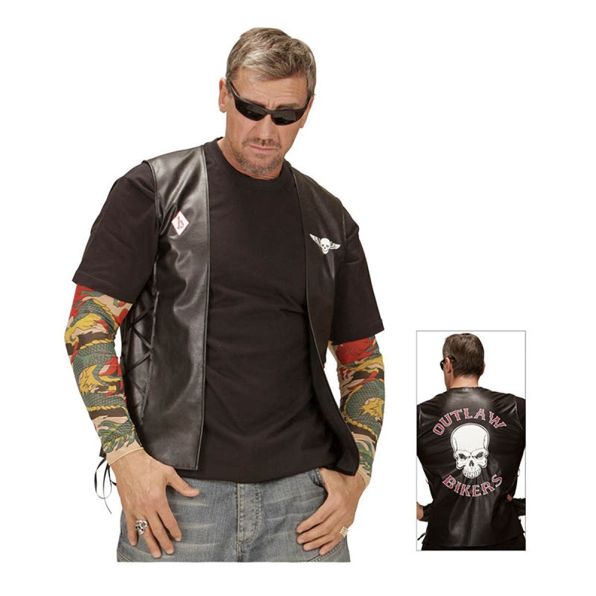 Rocker Biker Vest - Adult Costume