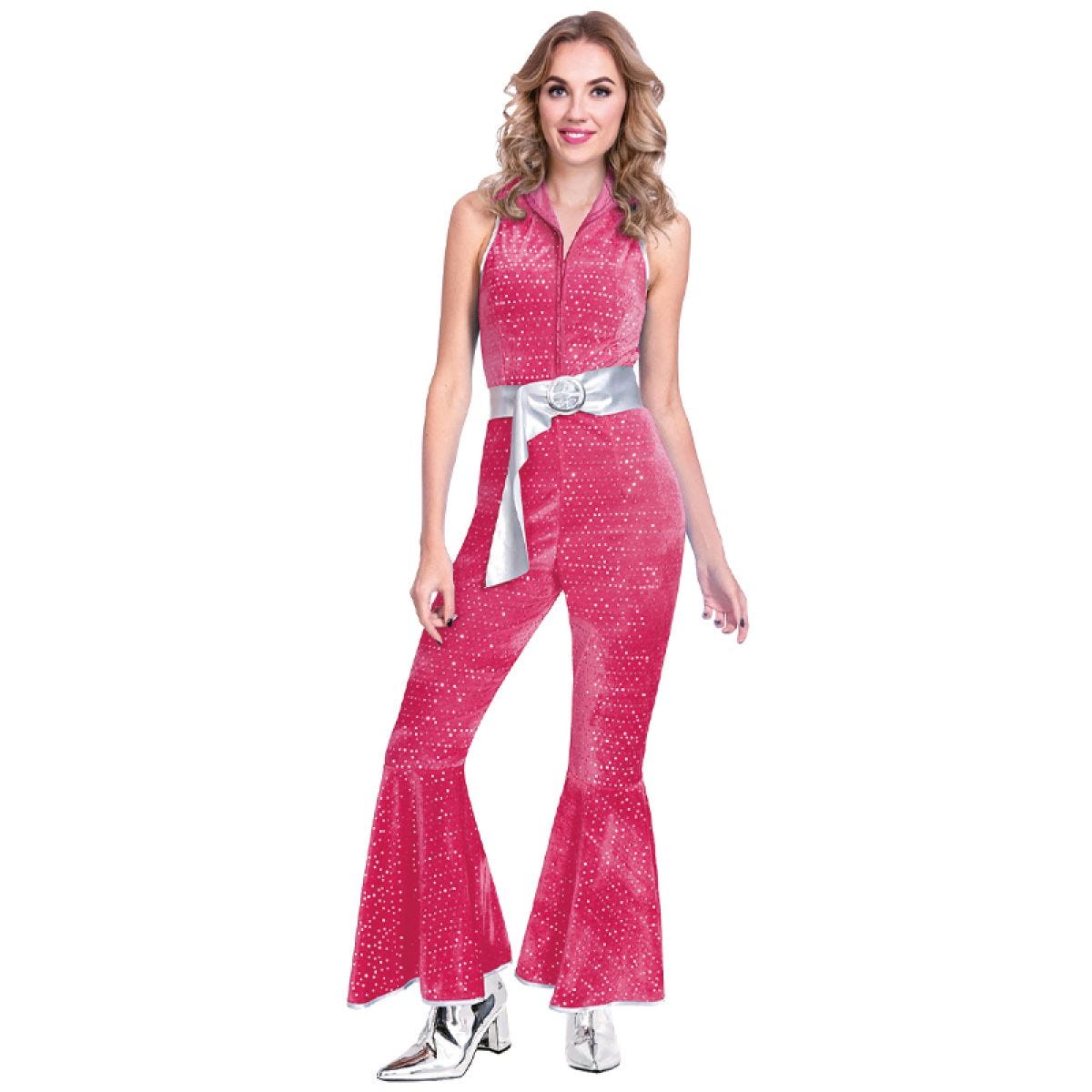 Pink Disco Jumpsuit - Adult Costume