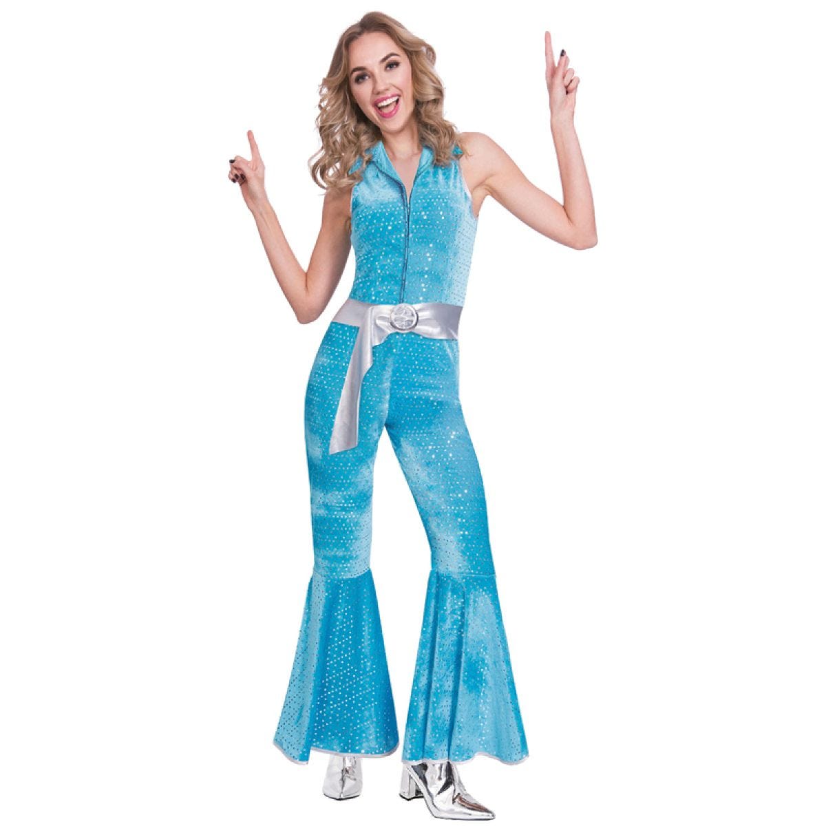Blue Disco Jumpsuit - Adult Costume