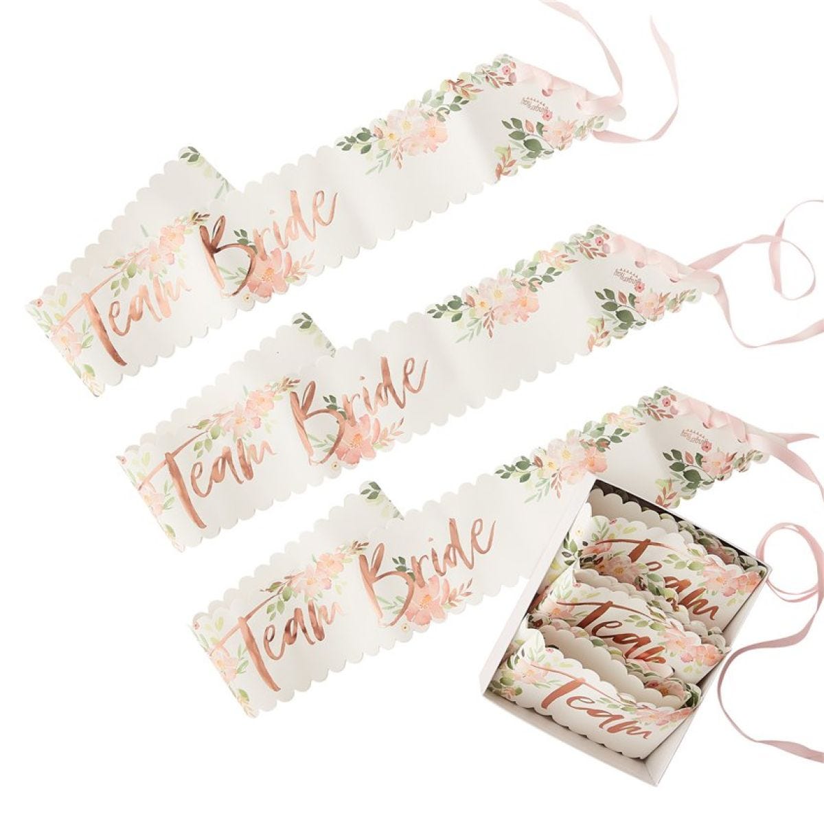 Floral Hen Party Team Bride Sashes (6pk)