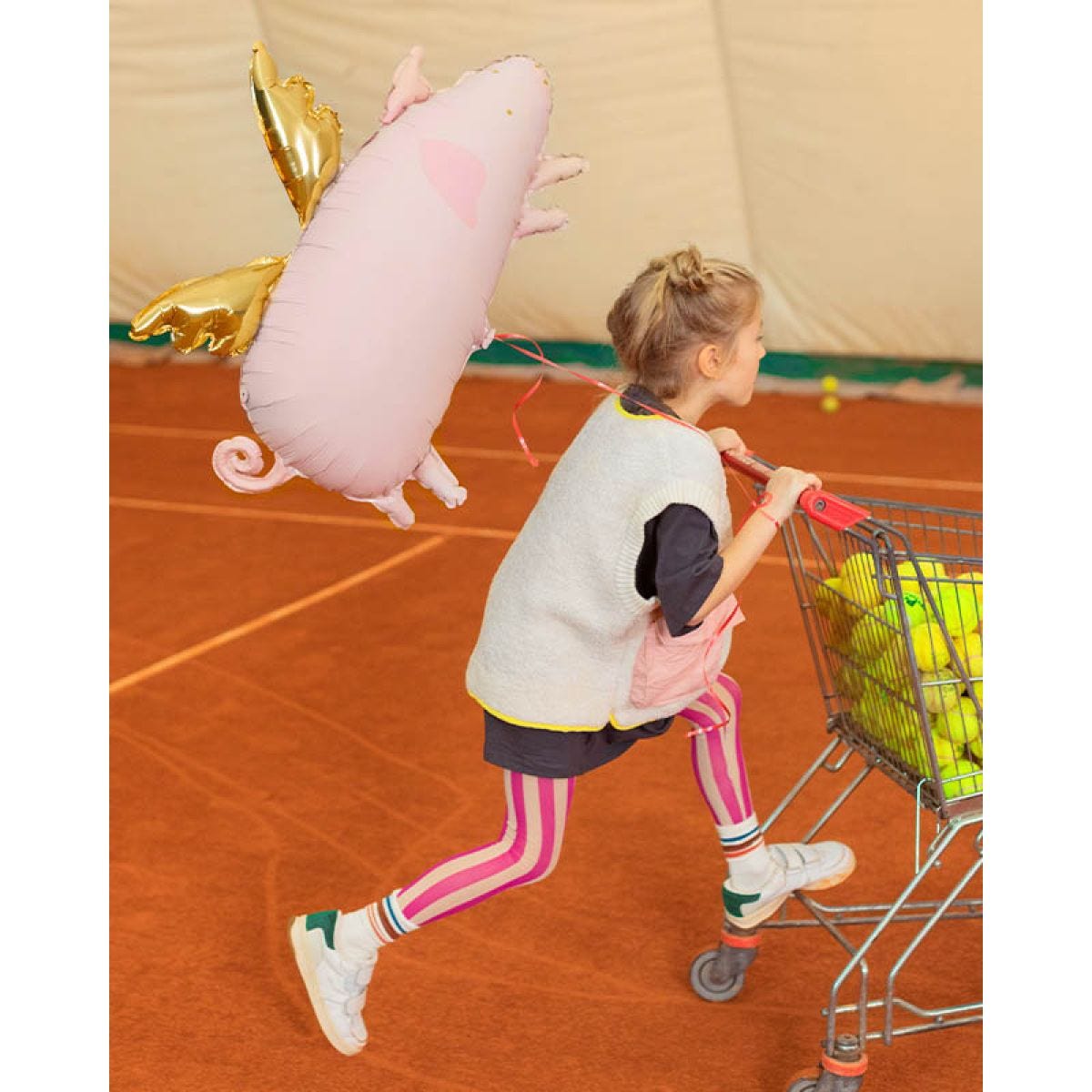 Pink Flying Pig Shape Balloon - 28" Foil