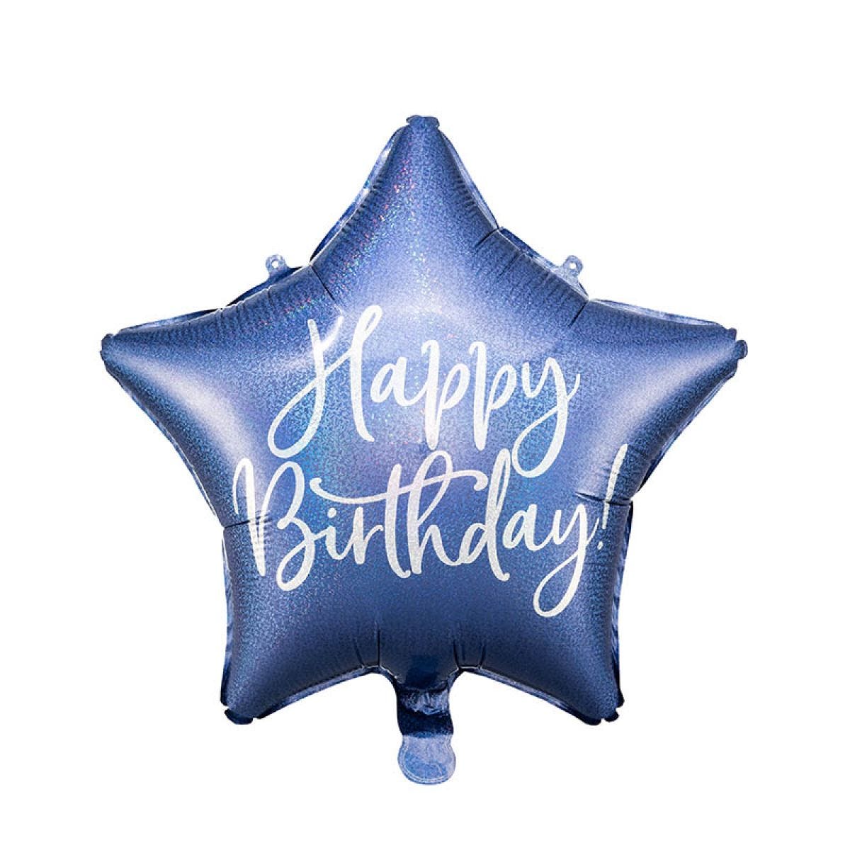 Happy Birthday Navy Star Balloon - 18" Foil