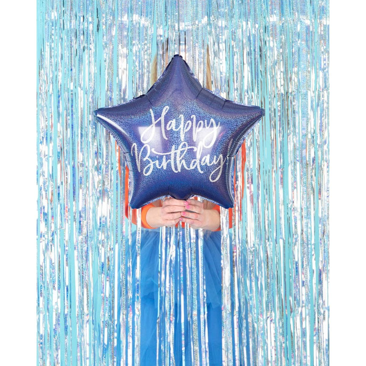 Happy Birthday Navy Star Balloon - 18" Foil