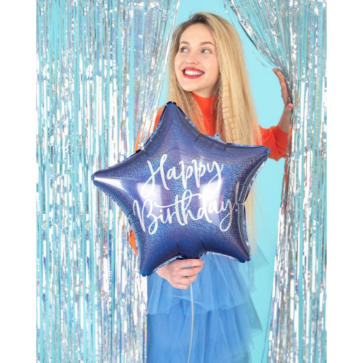 Happy Birthday Navy Star Balloon - 18" Foil