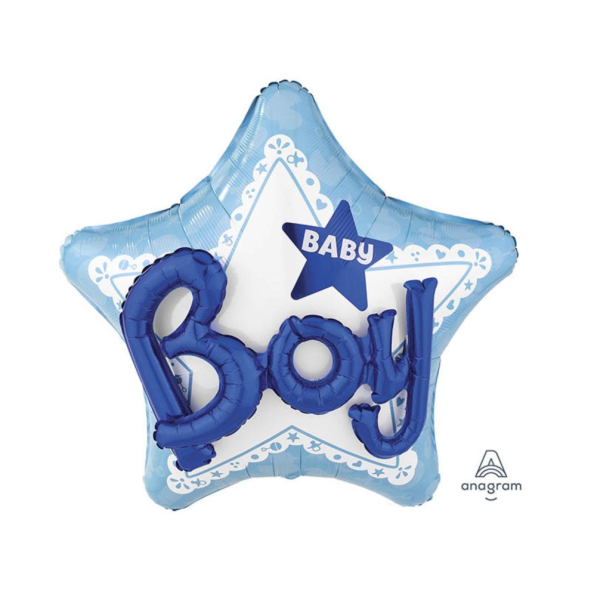 Baby Boy 3D Foil Balloon - 53" x 39"