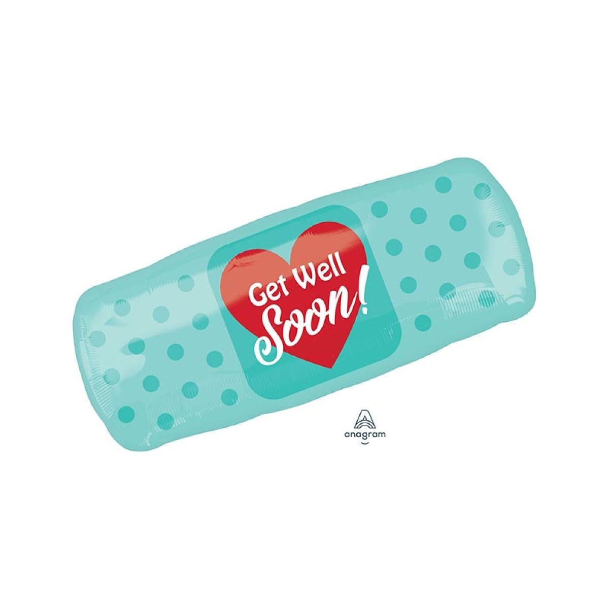 Get Well Soon BandAid Supershape Balloon - 15" x 29" Foil