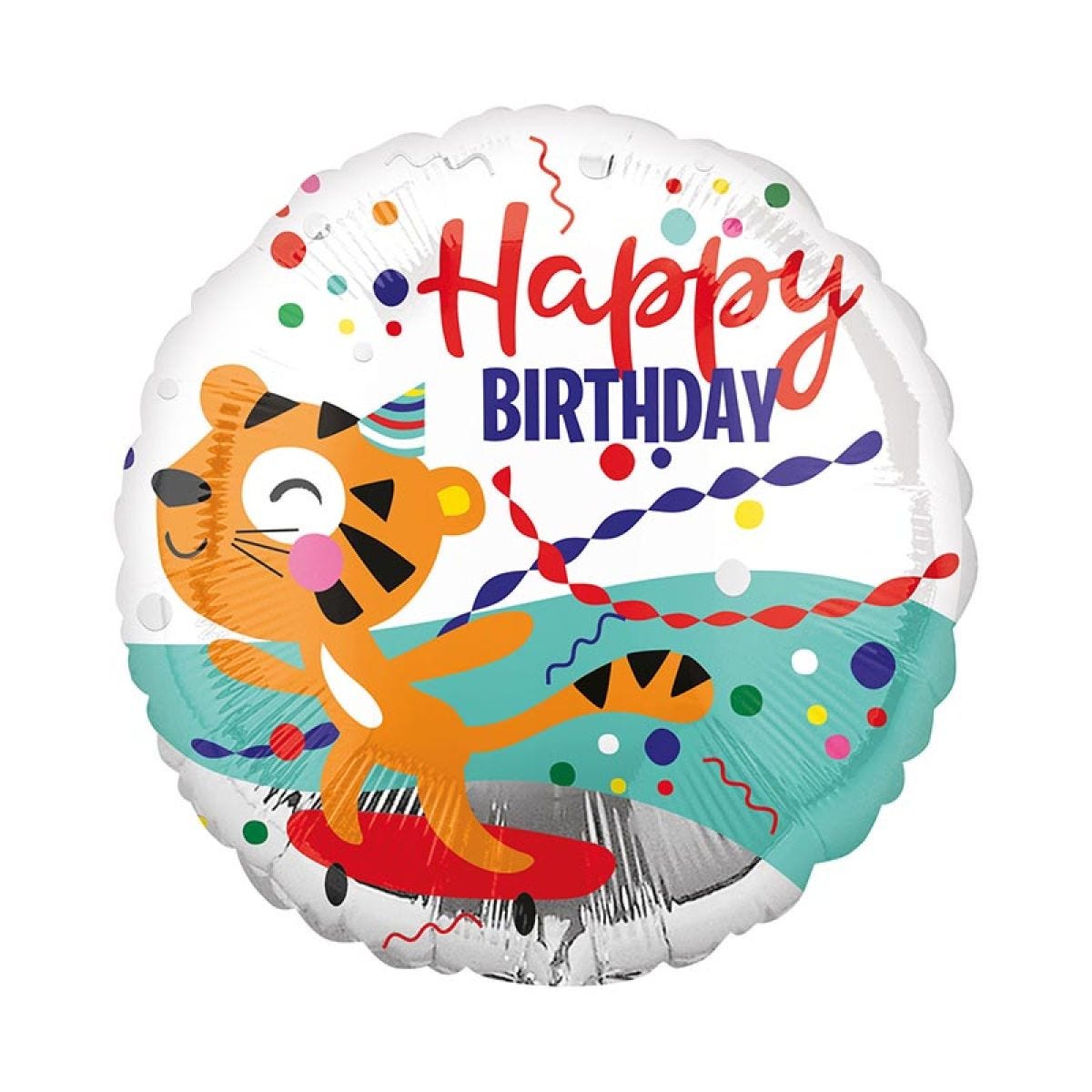 Happy Birthday Tiger Balloon - 18" Foil