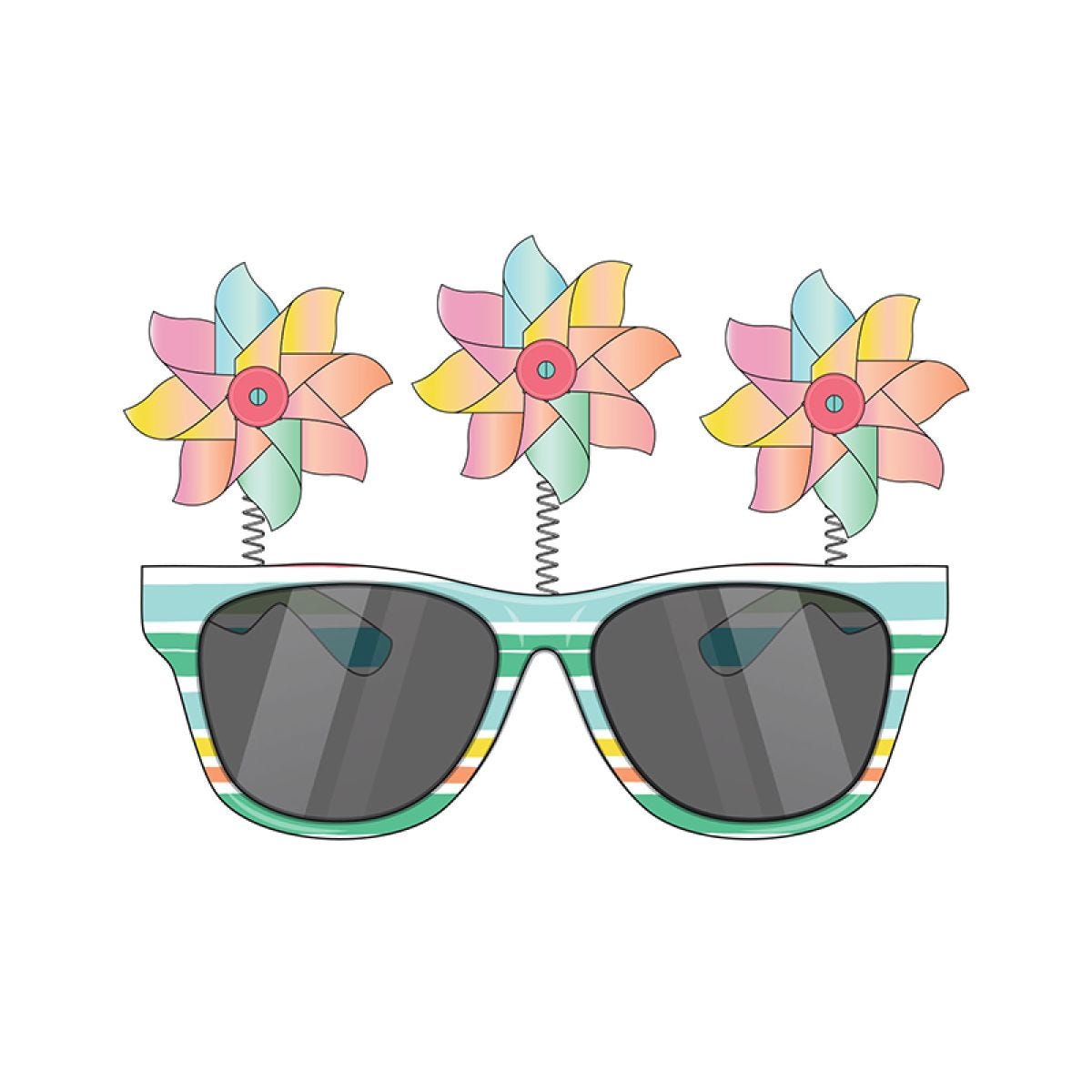 Summer Pinwheel Novelty Glasses
