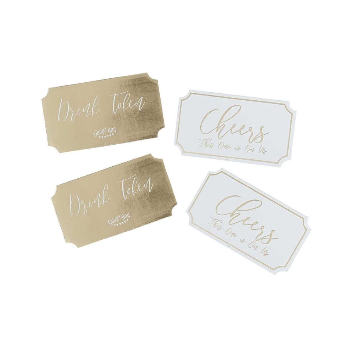 Gold Wedding Drink Tokens