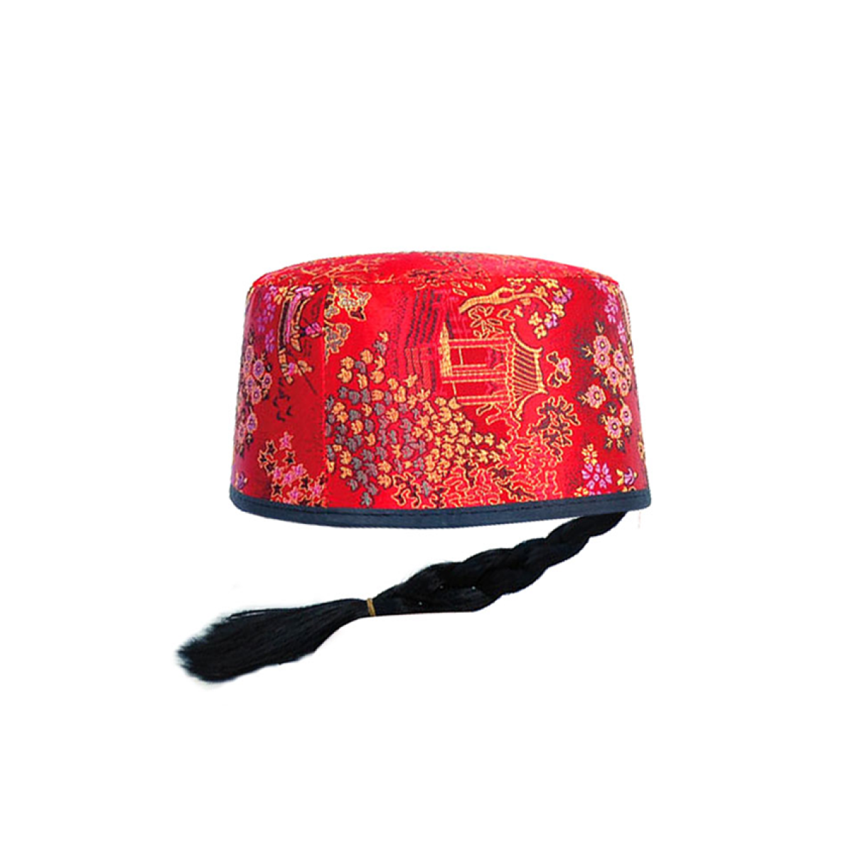 Hat with attached Braid