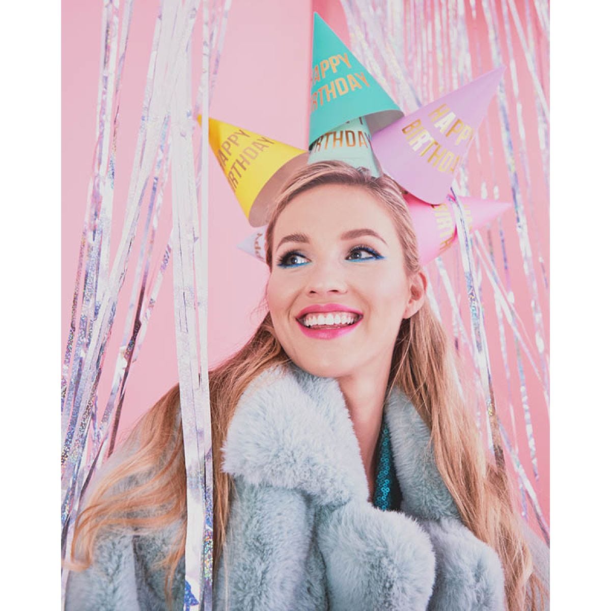 Happy Birthday Colourful Party Hats (6pk)