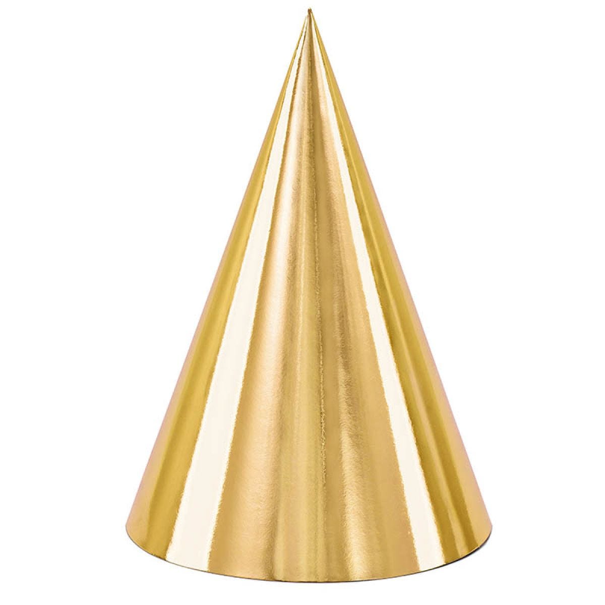 Metallic Gold Party Hats (6pk)