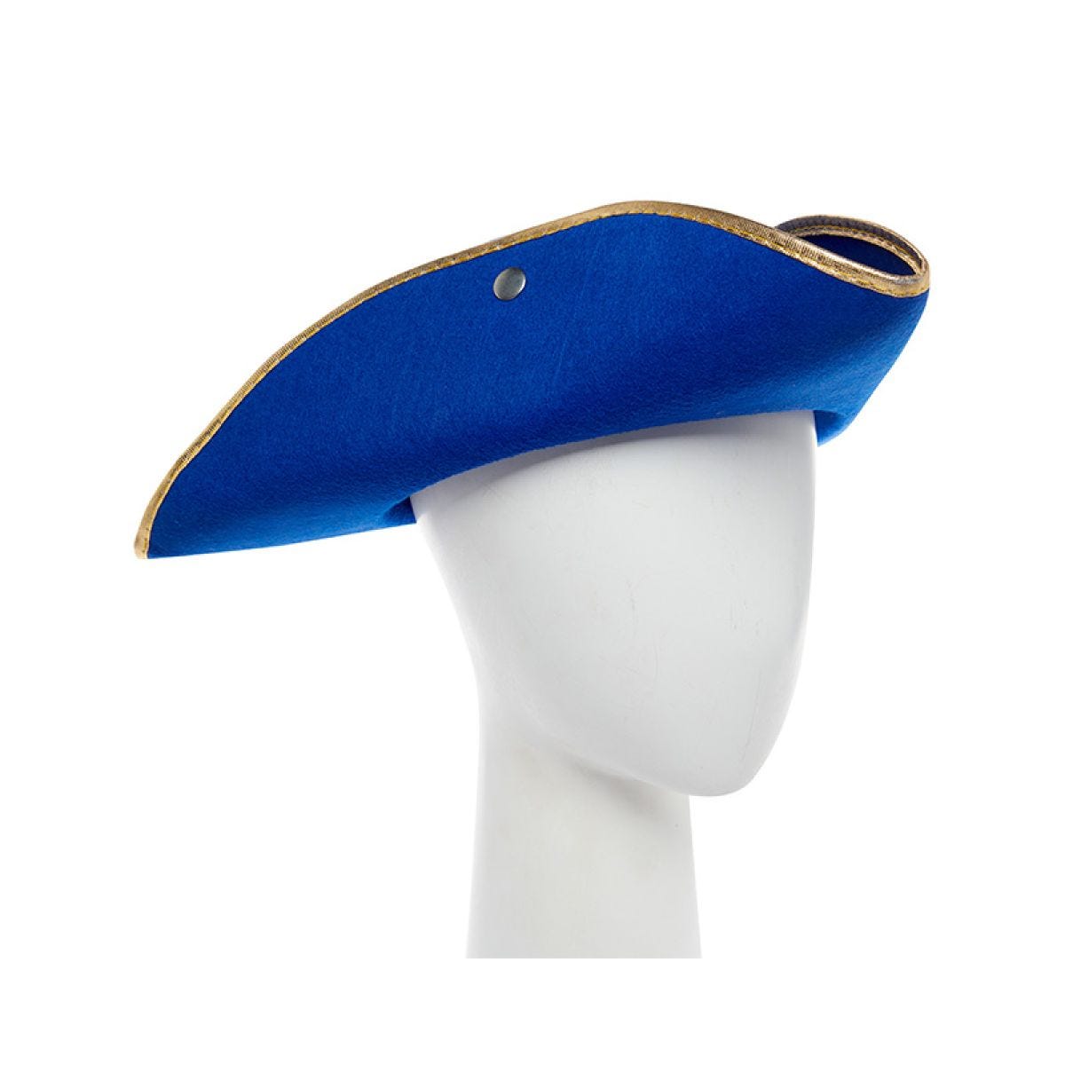 Blue Pirate Hat with Gold edge