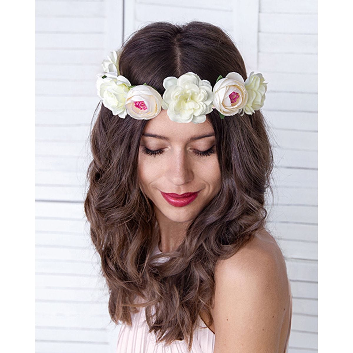 White Flower Crown - 17cm