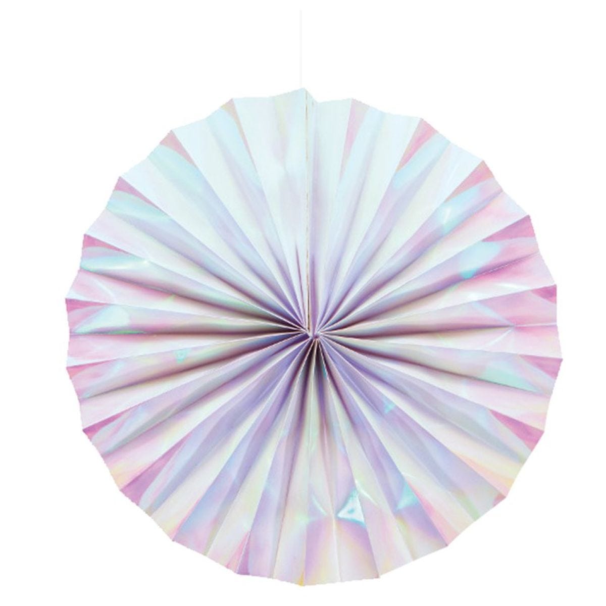 Iridescent Paper Fan Decorations - 30cm (2pk)