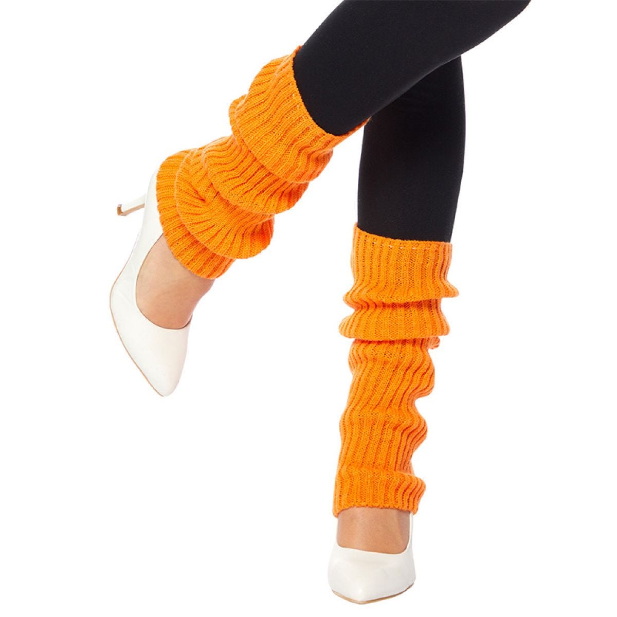 Neon Orange Leg Warmers - Adult
