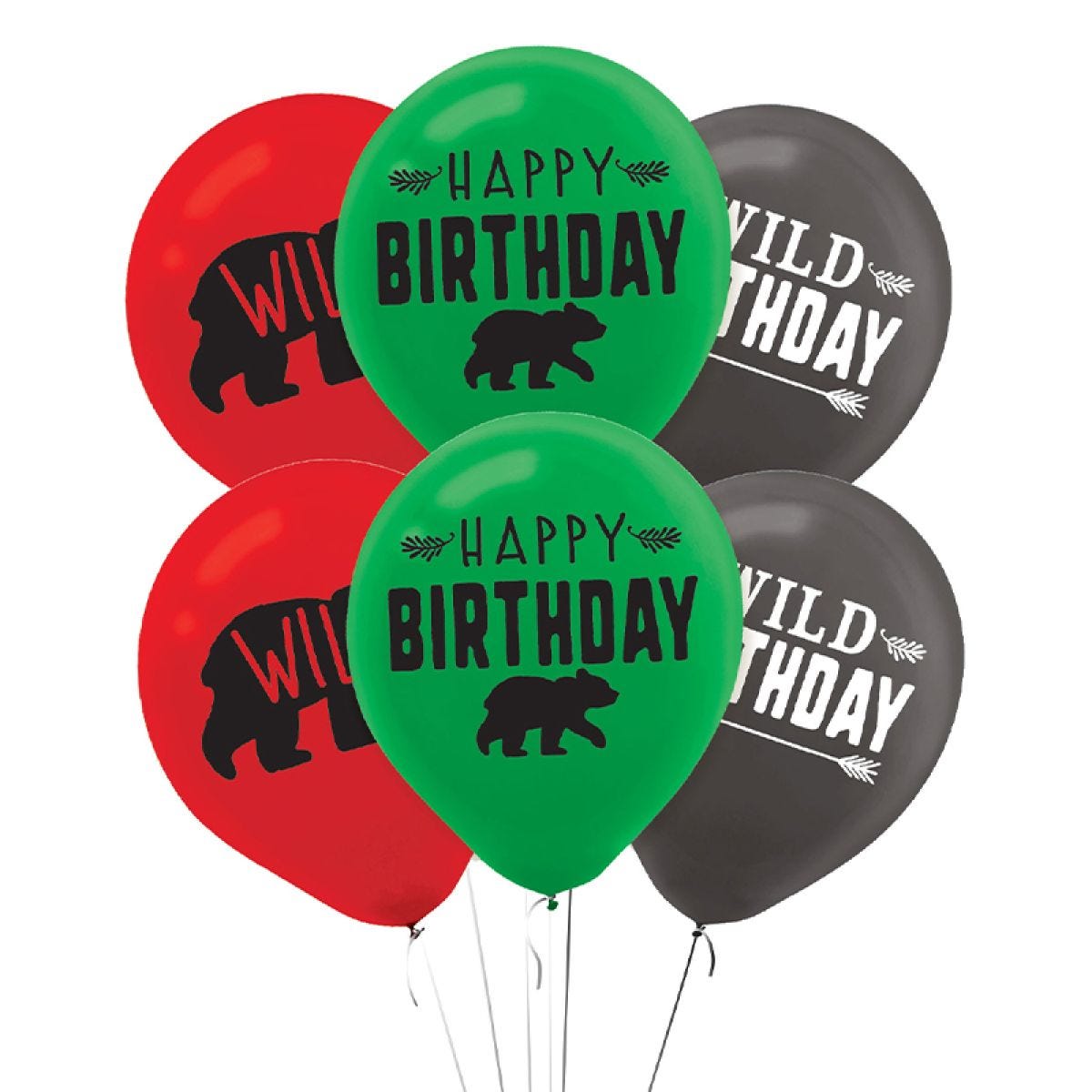 Little Lumberjack Birthday Balloons - 12" Latex (6pk)