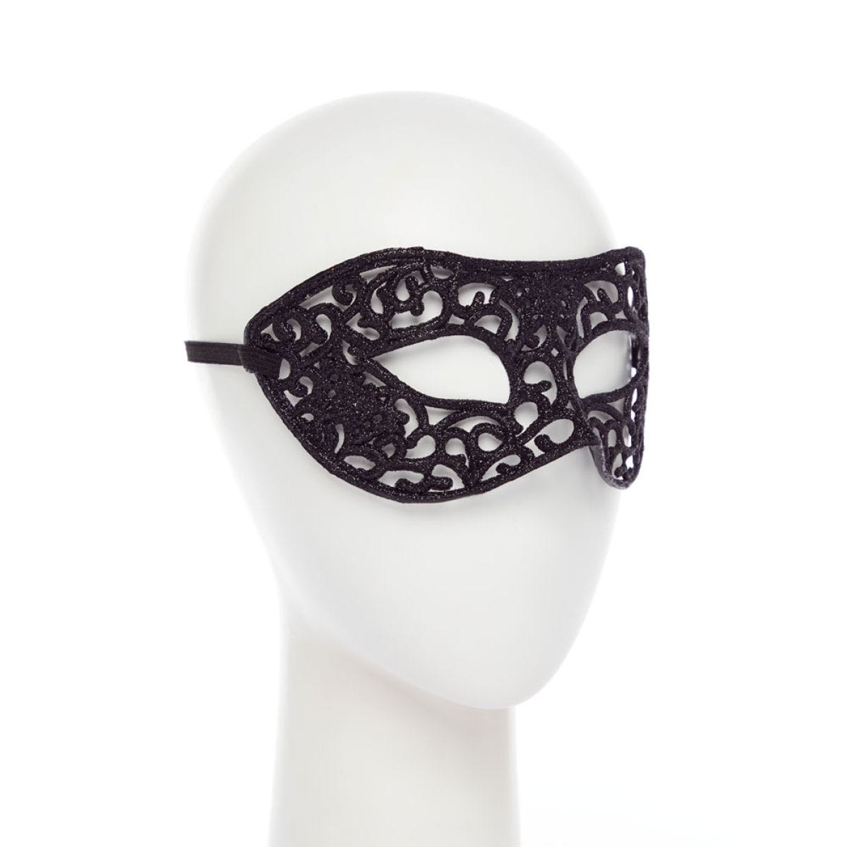 Black Glitter Lace Mask