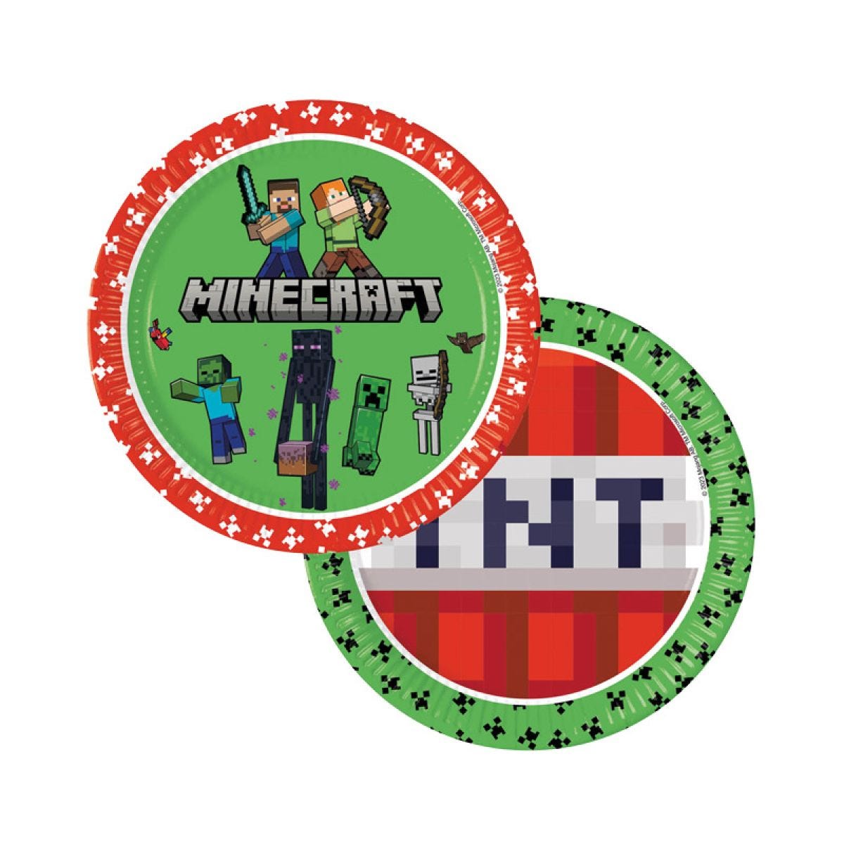 Minecraft Party Paper Plates - 23cm (8pk)