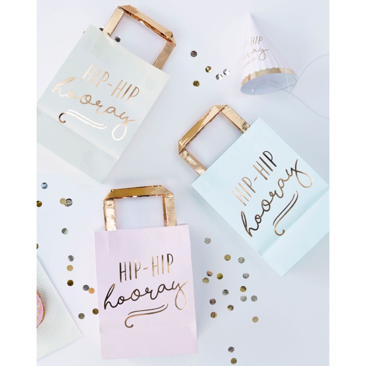 Pick & Mix Pastel &apos;Hip Hip Hooray&apos; Pastel Party Bags - 26cm