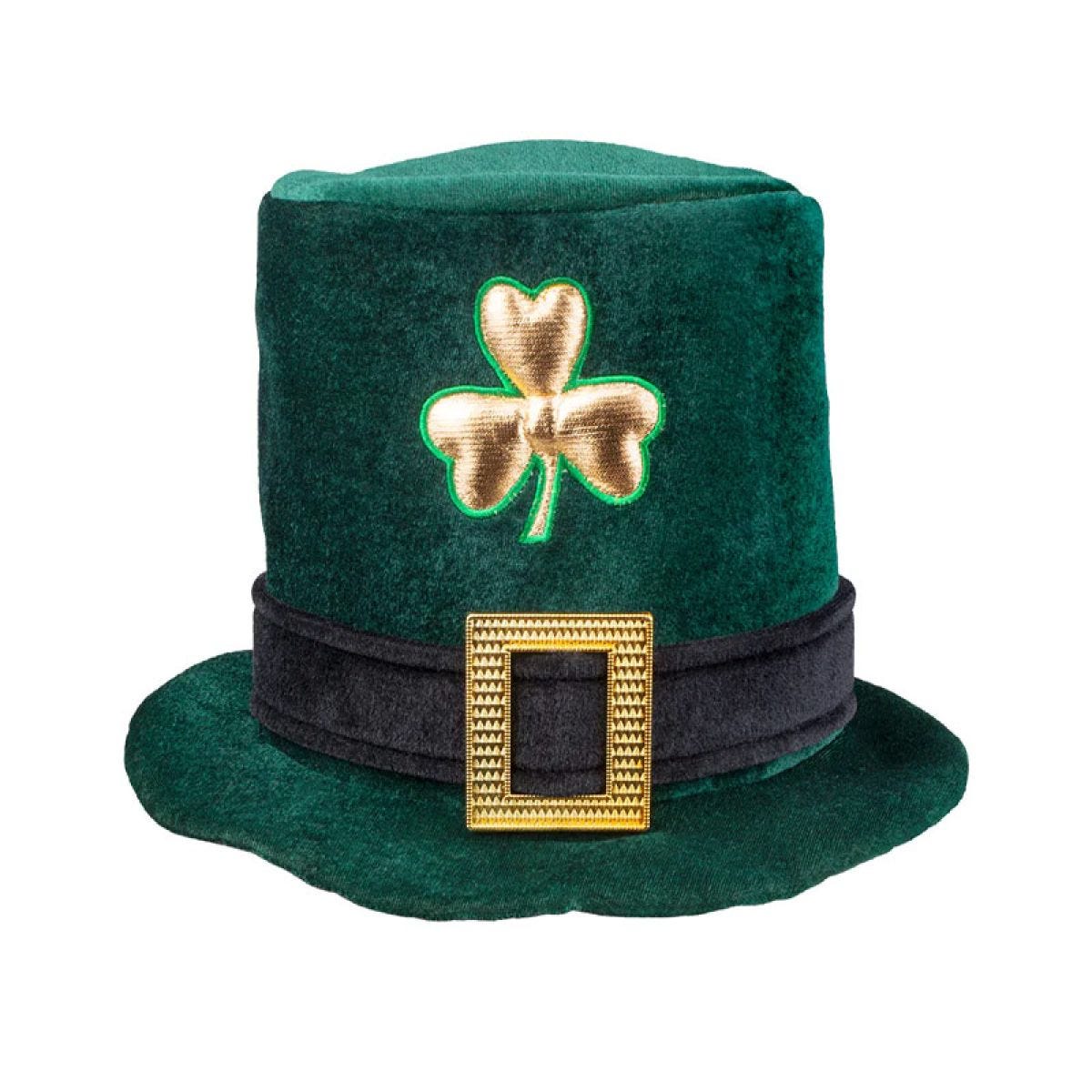 St Patrick&apos;s Day Shamrock Fabric Top Hat