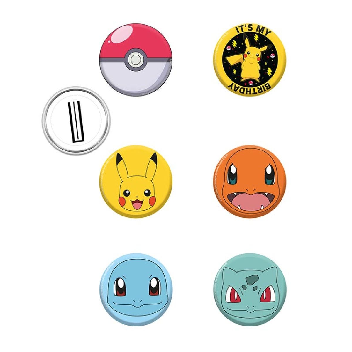 Pikachu Pokemon Party Badges (8pk)