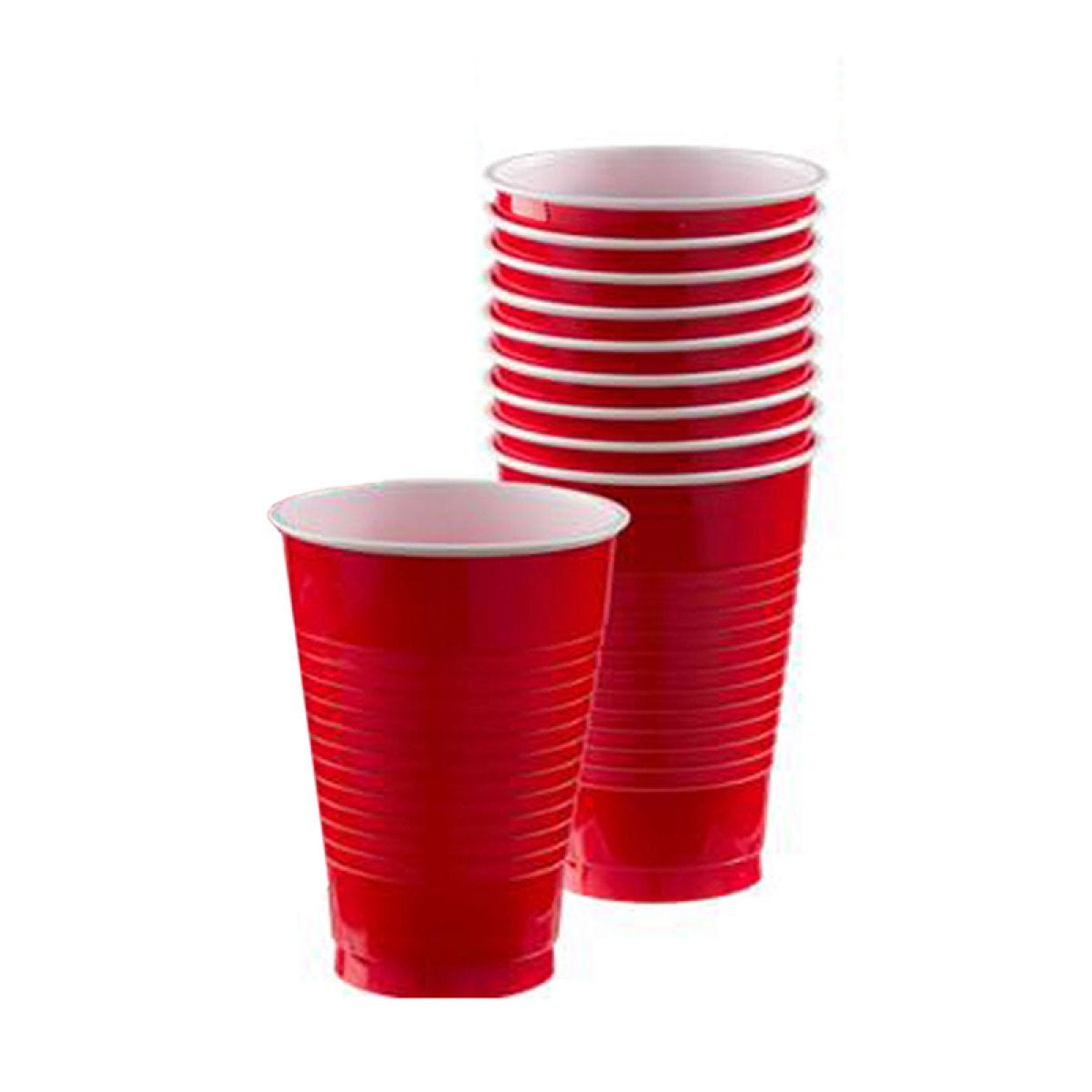 Red Plastic Cups - 473ml (50pk)