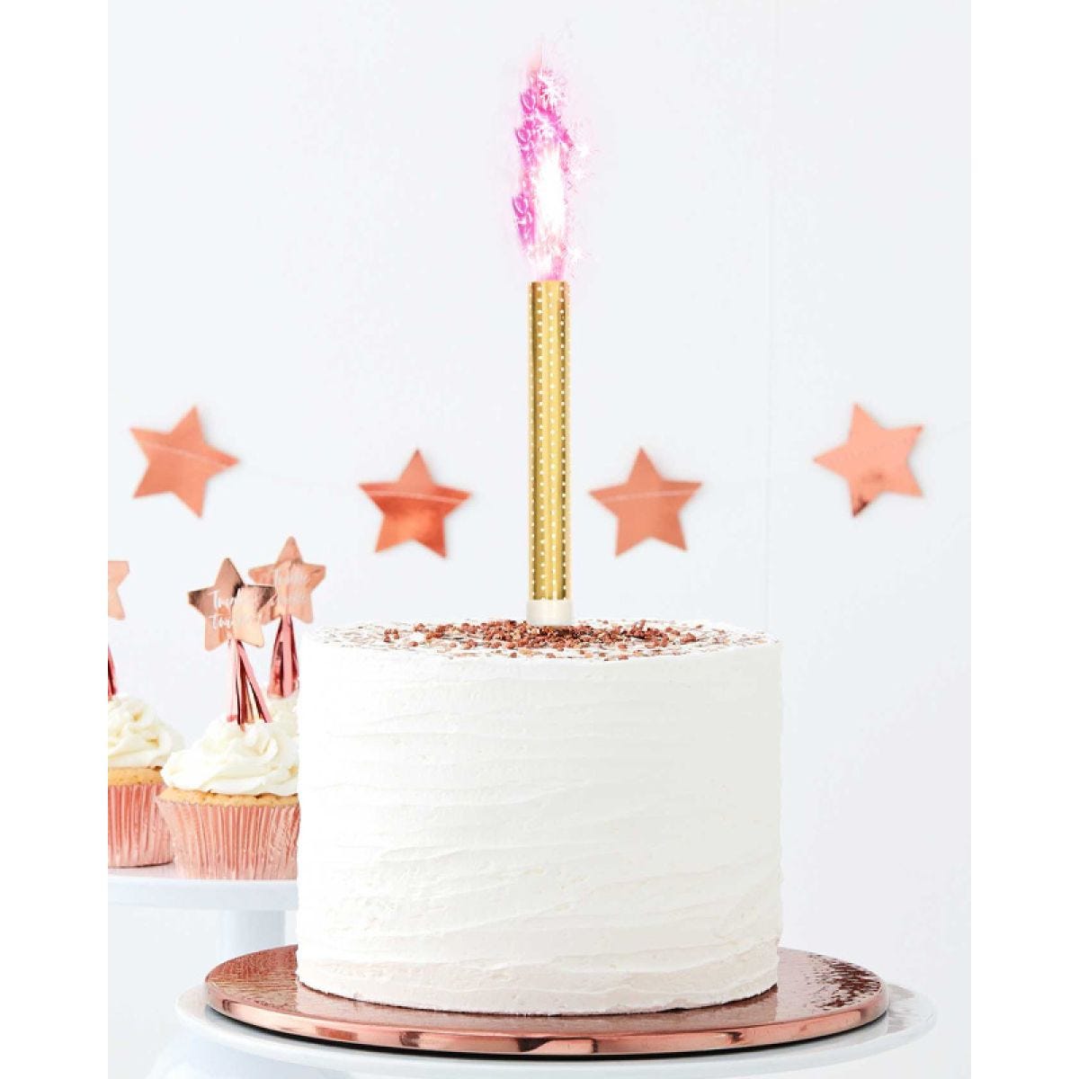 Twinkle Twinkle Gender Reveal Pink Cake Fountains - 15cm
