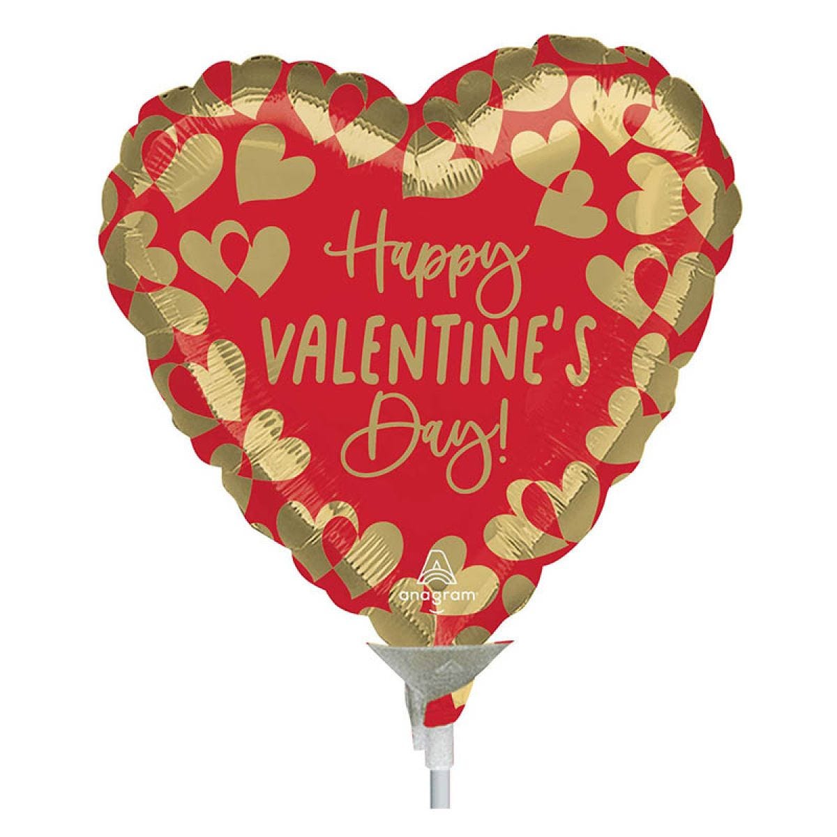 Golden Happy Valentine&apos;s Day Mini Air-fill (Uninflated)